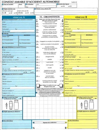 Constat européen d'accident