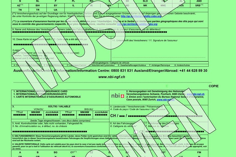 Carte verte auto et certificat d'assurance en ligne