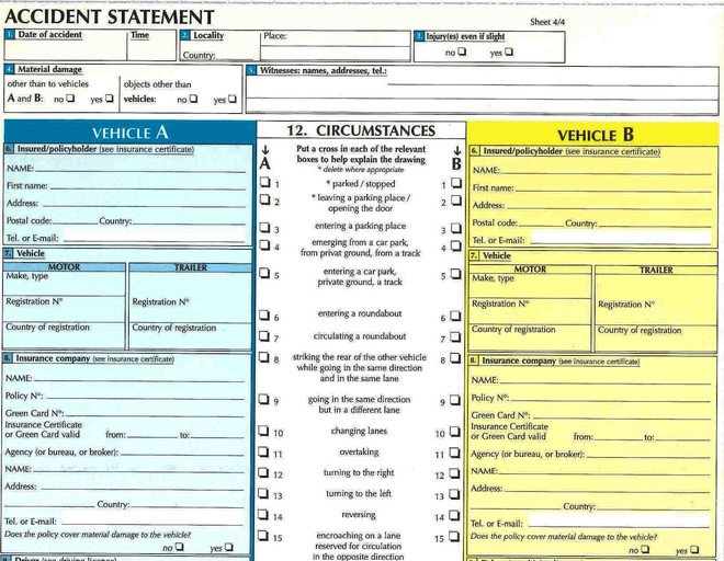 Model of a European Accident Report