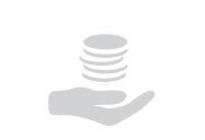 Coins in a hand icon